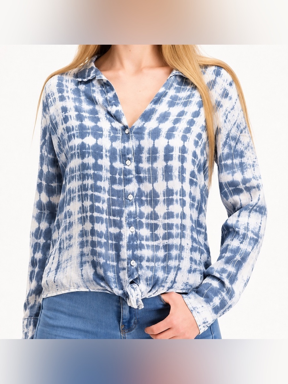 Cloth and Stone tie dye front tie top, XS